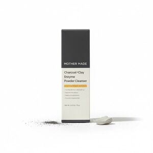 MOTHER Made Charcoal + Clay‎ Enzyme Powder Cleanser - Black and White